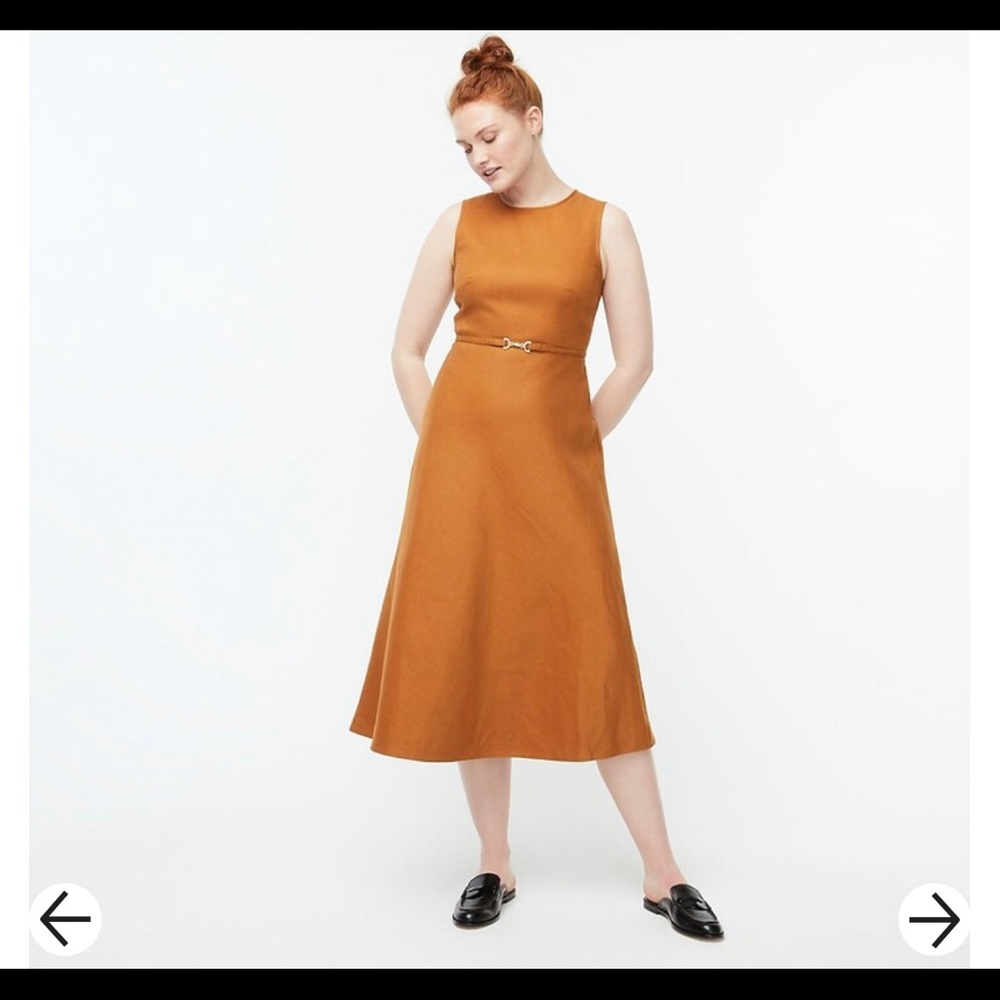 J. Crew A-Line Midi Linen Stretch Dress - Size 6P